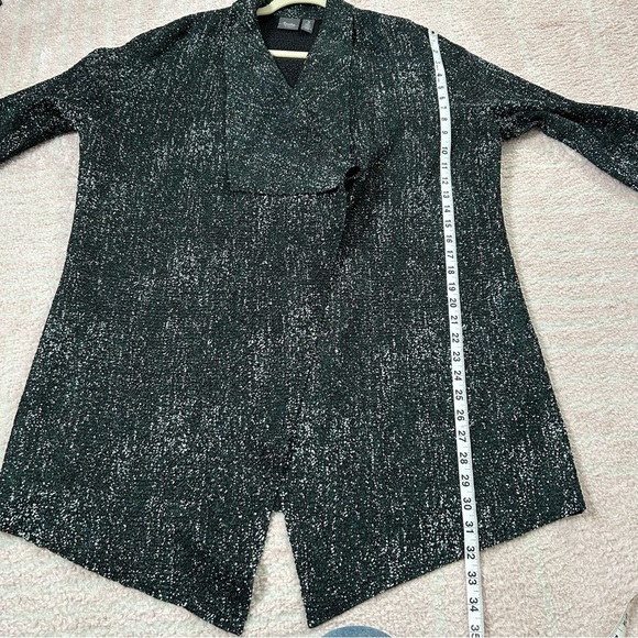Chicos Travelers Waterfall Cardigan Crinkle Fabric Size 3(XL-16) Fall Holiday - Picture 10 of 13